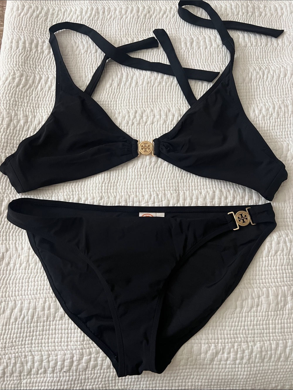 Tory Burch Black logo Bikini set
